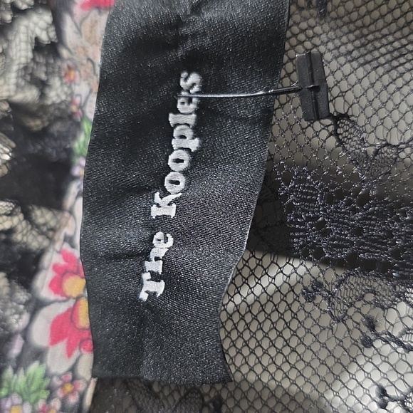 The Kooples Silk Floral Print Blouse With Lace Detail - Picture 6 of 7